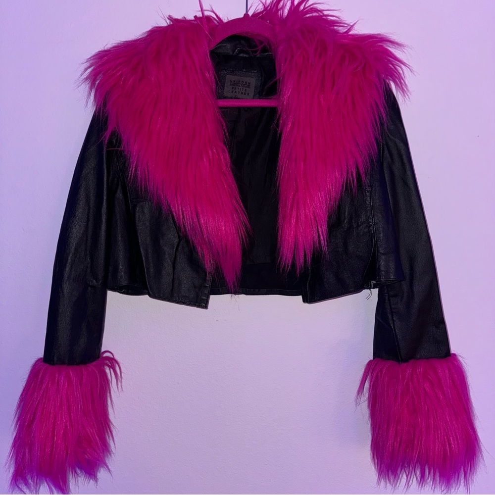 Black Cropped Leather Jacket